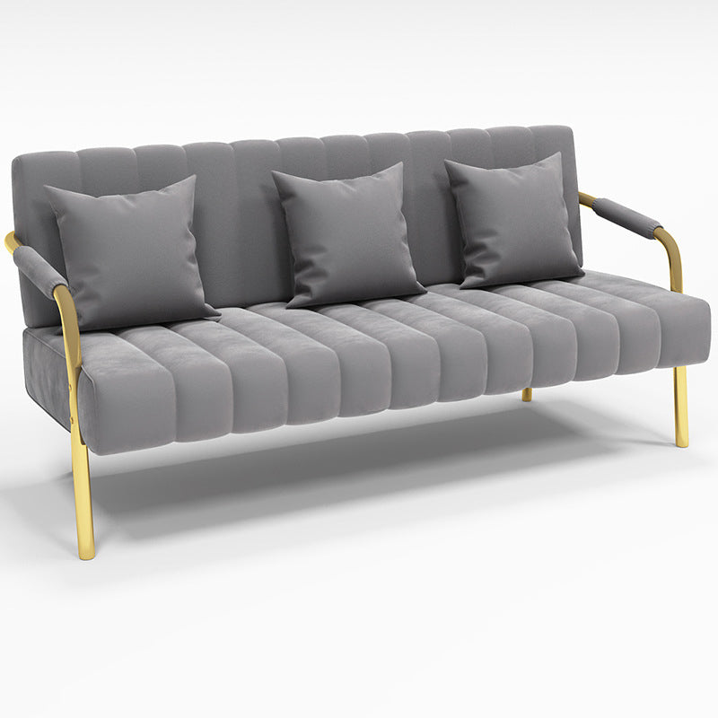 Modern Standard Metal Legs Sofa Macaroon Fabric Sofa for Apartment