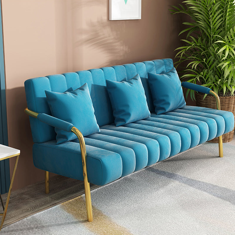 Modern Standard Metal Legs Sofa Macaroon Fabric Sofa for Apartment