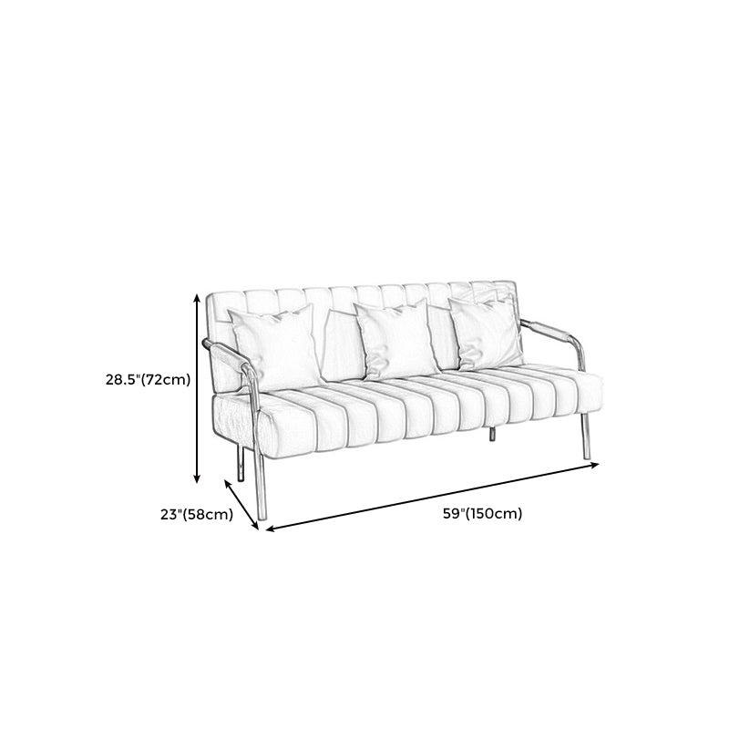 Modern Standard Metal Legs Sofa Macaroon Fabric Sofa for Apartment