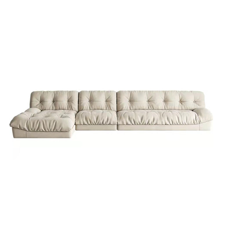 Armless Tufted Split-Back Sectional Sofa with Chaise L-Shape Sectionals Sofas