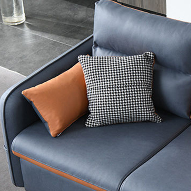 Square Arm Faux leather Removable Cushions Sectionals with Storage