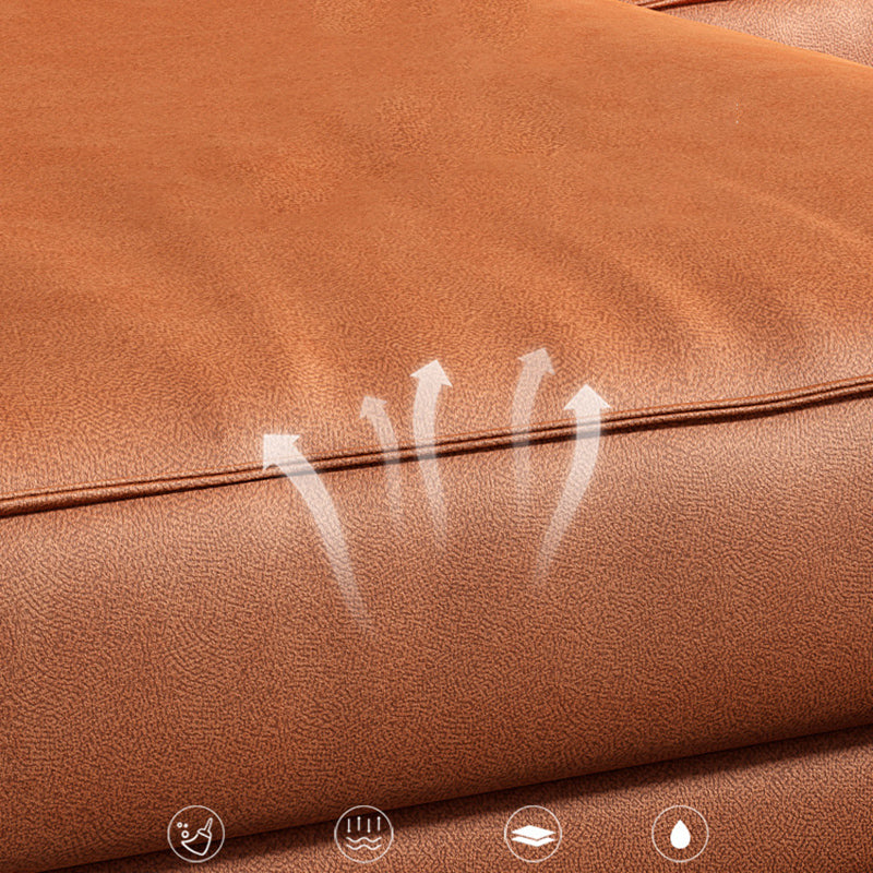 Light-grey Pillowed Back Cushions Contemporary Removable Cushions Sofa