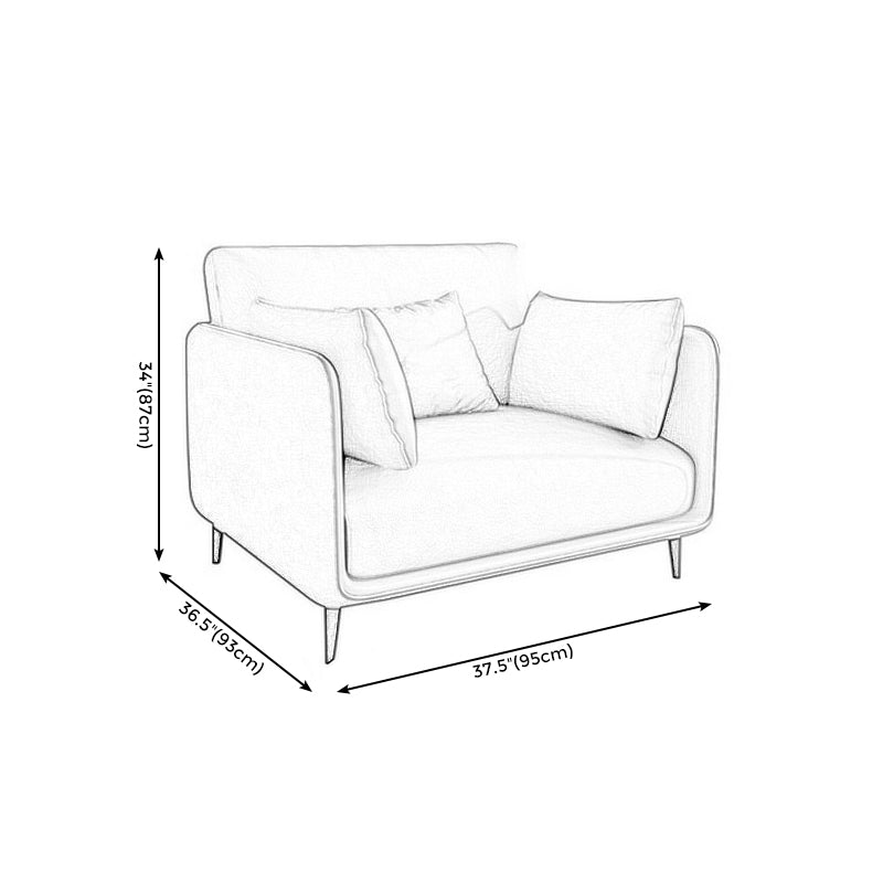 Light-grey Pillowed Back Cushions Contemporary Removable Cushions Sofa