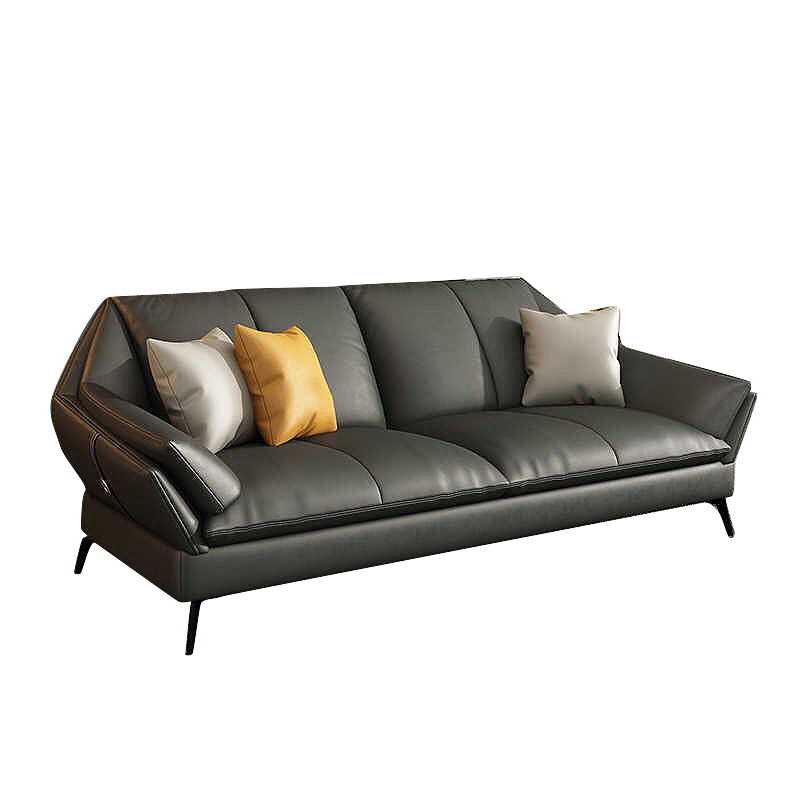 Down Fill Cushions Leather Living Room Pillow Top Arm Modular Sofa & Chaise