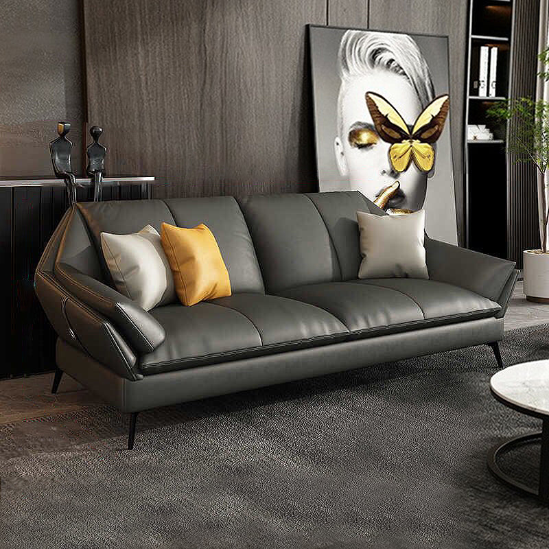 Down Fill Cushions Leather Living Room Pillow Top Arm Modular Sofa & Chaise