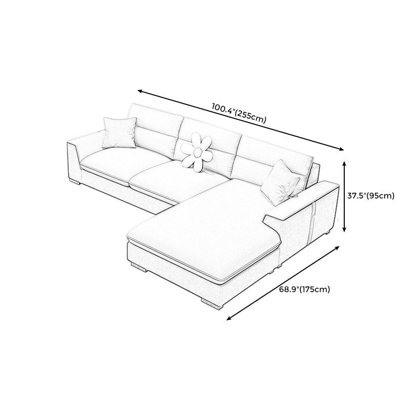 Contemporary Faux Leather Square Arm Sofa with Bolster Pillows for Living Room