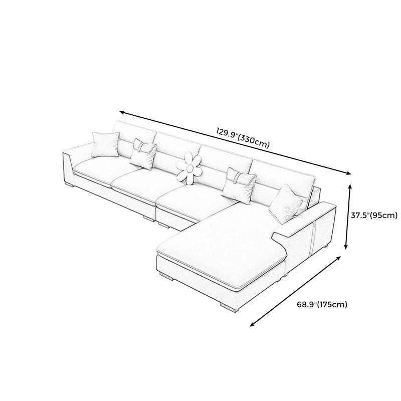 Contemporary Faux Leather Square Arm Sofa with Bolster Pillows for Living Room