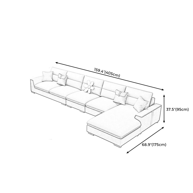 Contemporary Faux Leather Square Arm Sofa with Bolster Pillows for Living Room