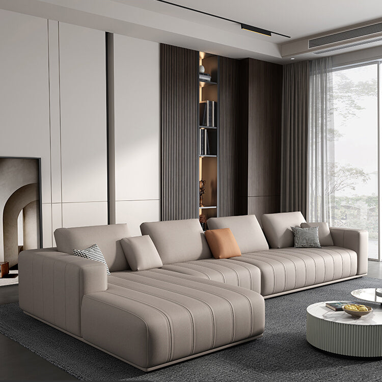 Cushions Faux Leather Square Arm Sofa with Waterproof and Stain Resistant