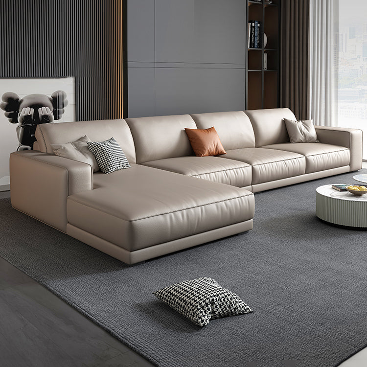 Cushions Faux Leather Square Arm Sofa with Waterproof and Wear-resisting