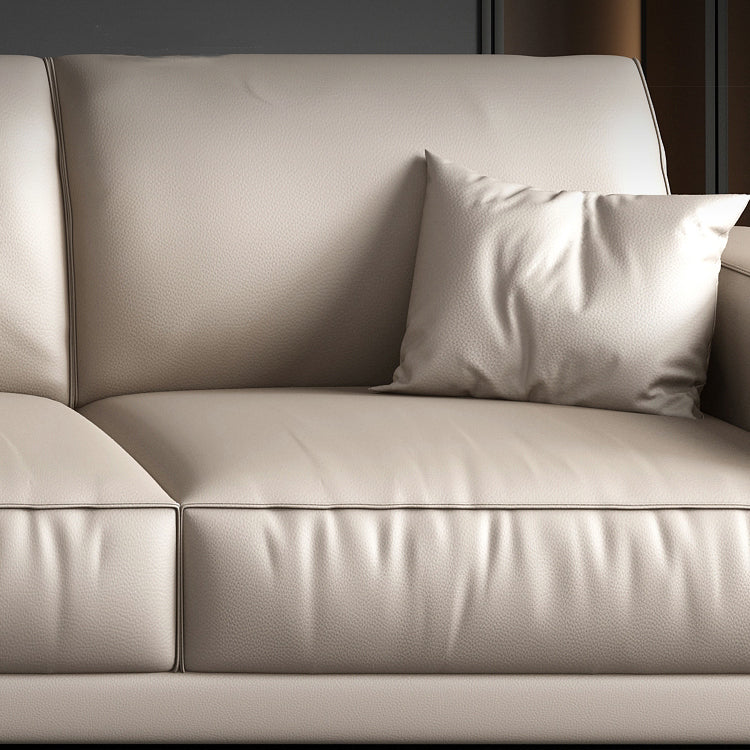 Cushions Faux Leather Square Arm Sofa with Waterproof and Wear-resisting