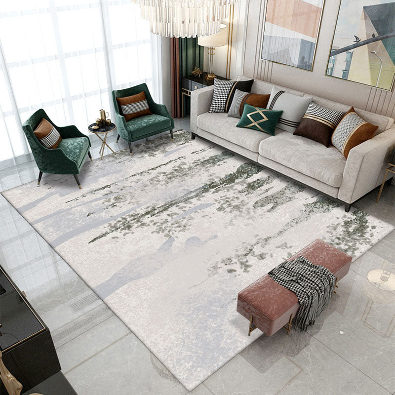 Yellow Graphic Rug Polyester Modern Area Rug Non-Slip Backing Rug for Living Room