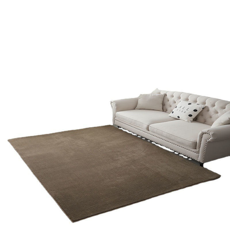 Beige Casual Rug Polyester Solid Color Rug Washable Indoor Rug for Bedroom