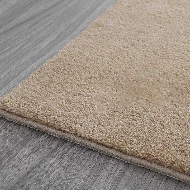 Beige Casual Rug Polyester Solid Color Rug Washable Indoor Rug for Bedroom