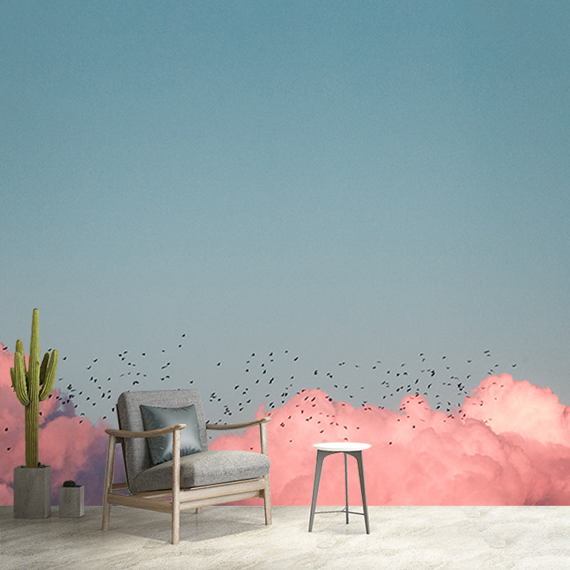 Sky Resistant Mural Wallpaper Environment Friendly Sleeping Room Wall Mural
