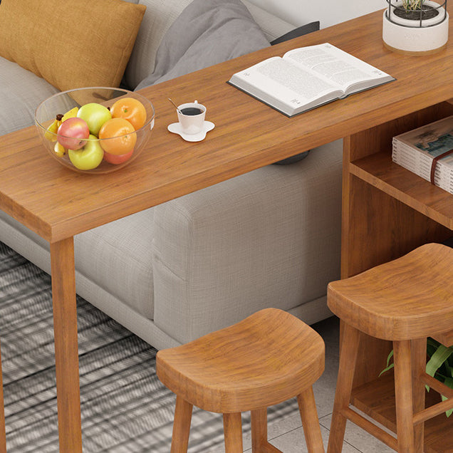 Nordic Glam Wooden Bar Counter Table Rectangle Dining Table for Kitchen