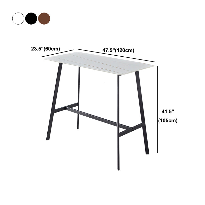 Contemporary Rectangle Bar Counter Table Sintered Stone Dining Table for Restaurant