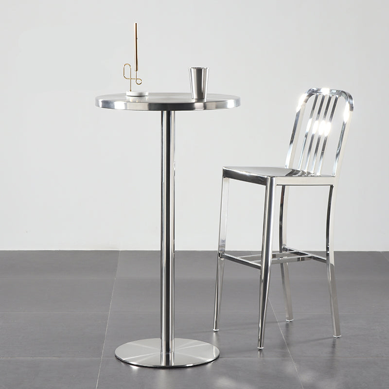 Industrial Round Bar Counter Table Metal Dining Table for Kitchen