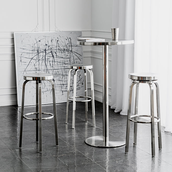 Industrial Round Bar Counter Table Metal Dining Table for Kitchen