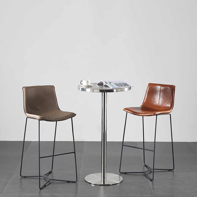 Industrial Round Bar Counter Table Metal Dining Table for Kitchen