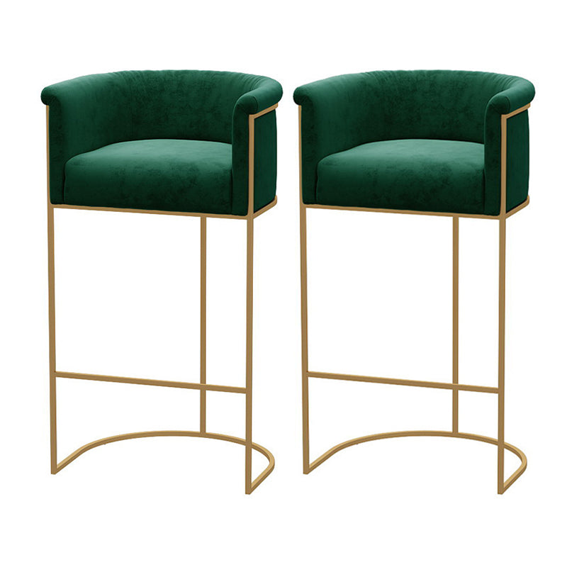 Scandinavian Bar and Counter Stool Low Back Stool with Pedestal Base in Gold