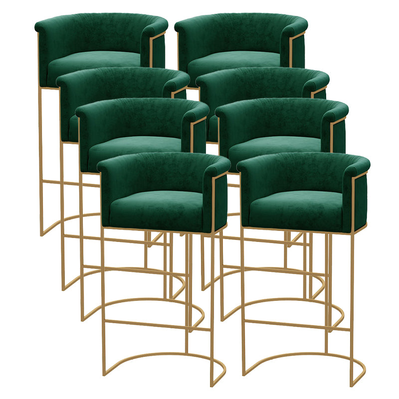 Scandinavian Bar and Counter Stool Low Back Stool with Pedestal Base in Gold