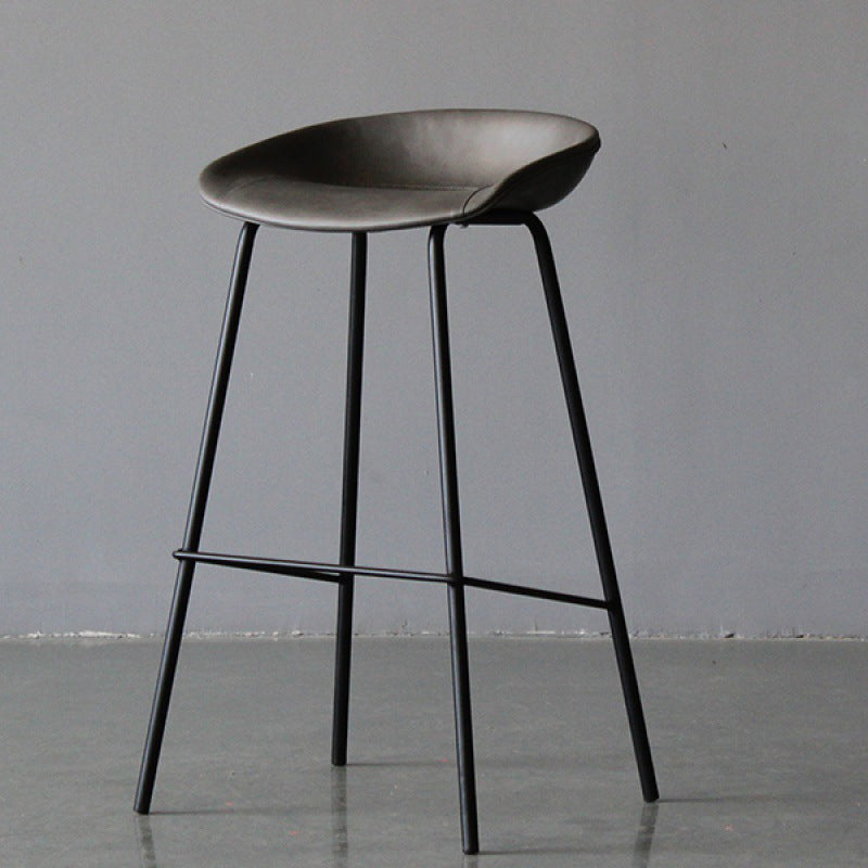 Scandinavian Metal Kitchen Dining Room Armless Stool Low Back Bar Stool