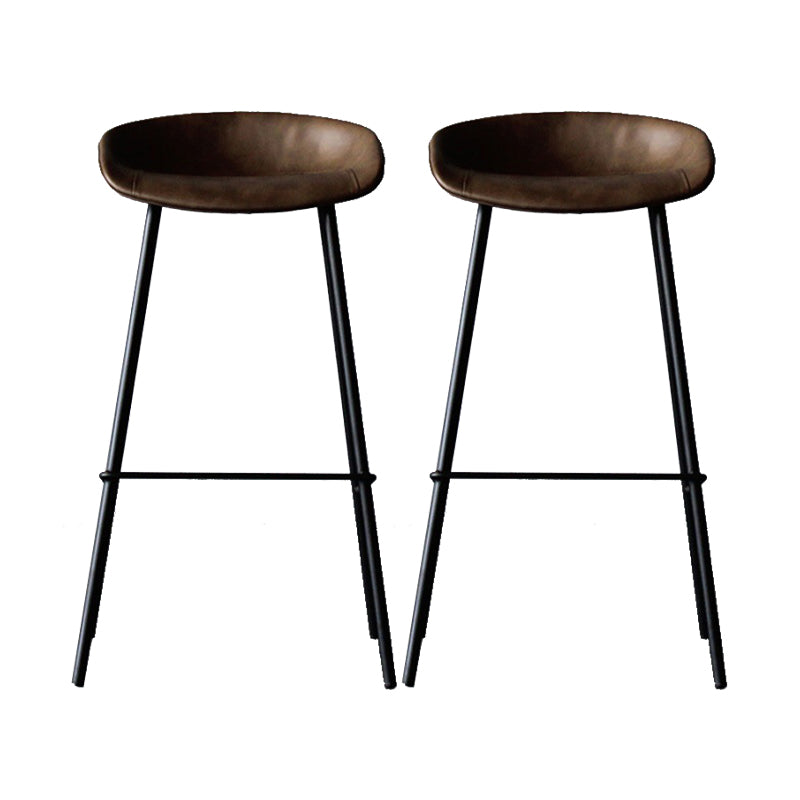 Scandinavian Metal Kitchen Dining Room Armless Stool Low Back Bar Stool