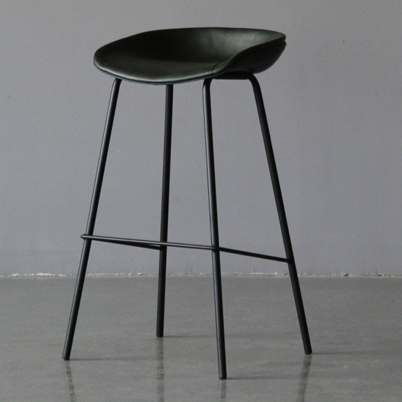 Scandinavian Metal Kitchen Dining Room Armless Stool Low Back Bar Stool