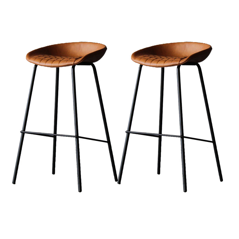 Scandinavian Metal Kitchen Dining Room Armless Stool Low Back Bar Stool