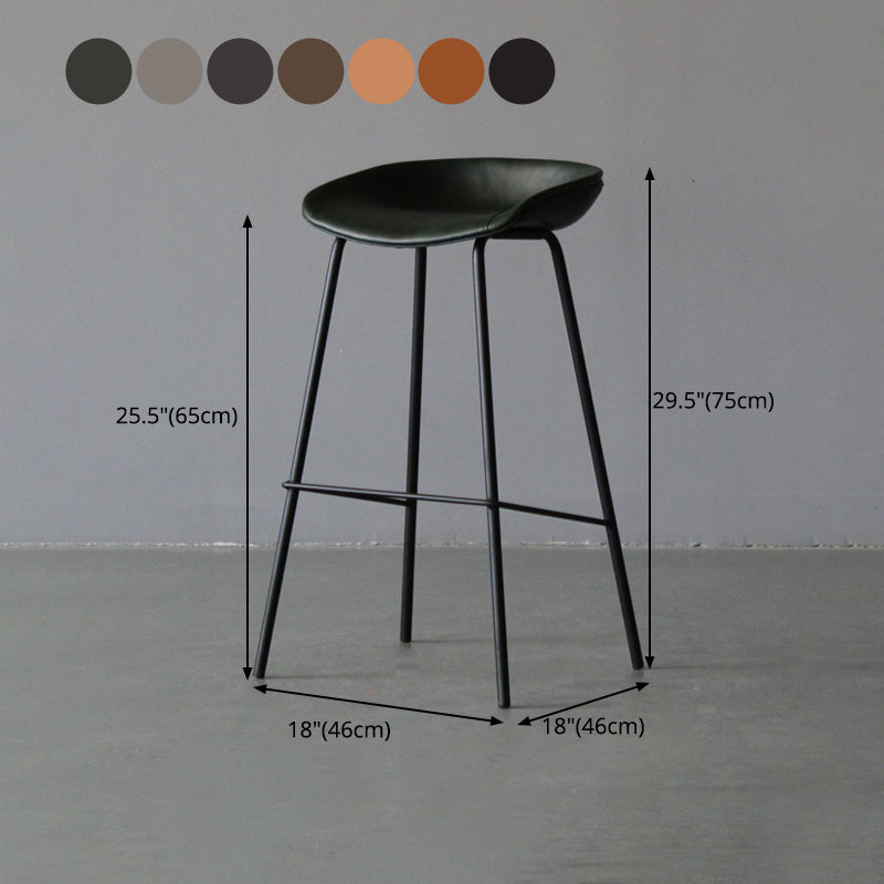 Scandinavian Metal Kitchen Dining Room Armless Stool Low Back Bar Stool