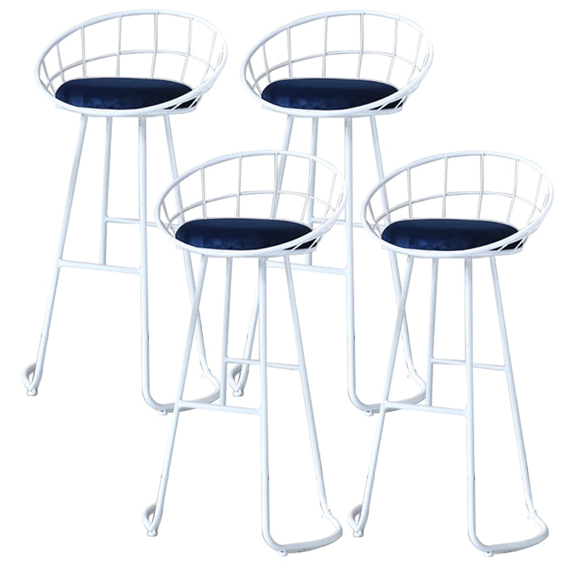 Glam Metal Bar and Counter Stool Low Back Stool with Gold Sled Base