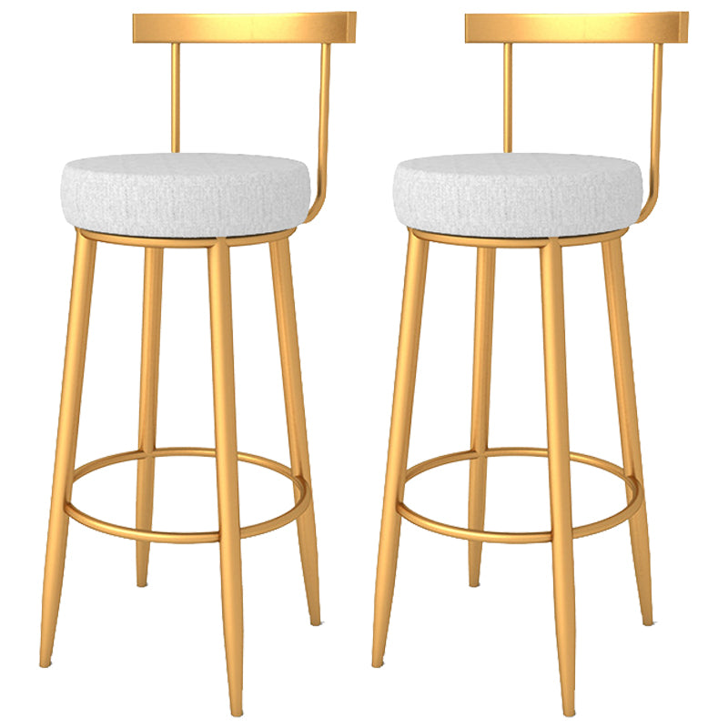 Glam Metal Bar and Counter Stool Low Back Stool with 4 Legs in Gold
