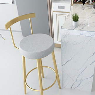 Glam Metal Bar and Counter Stool Low Back Stool with 4 Legs in Gold