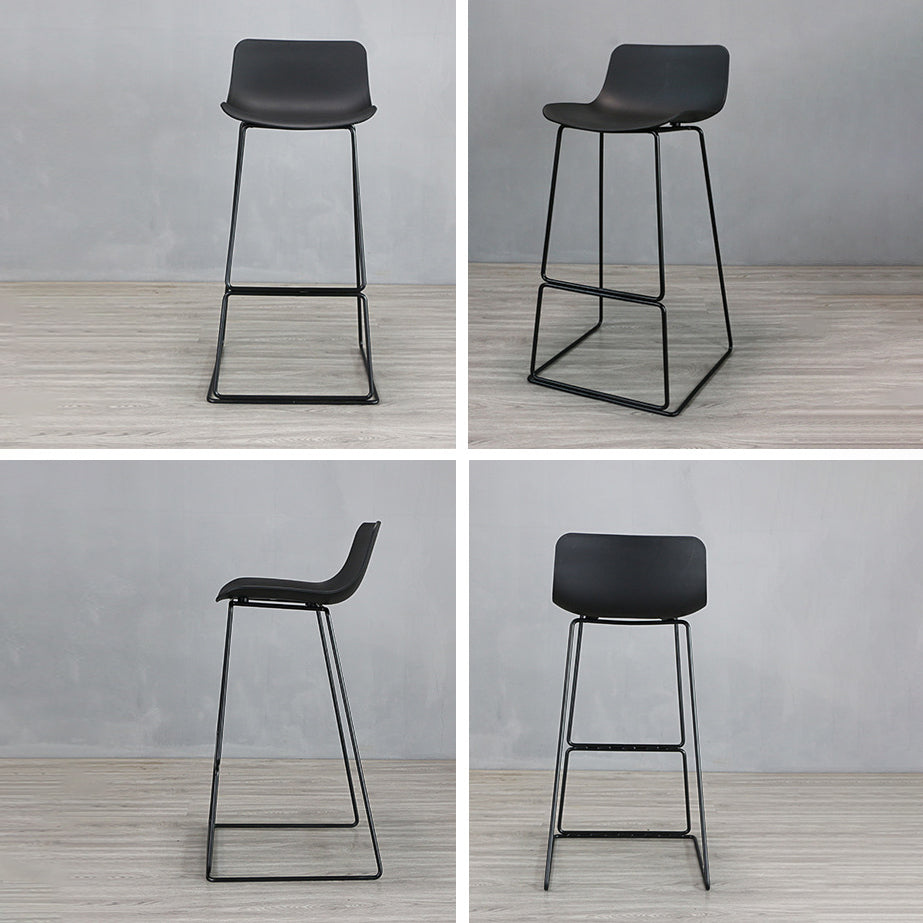 Modern Style Bar-stool Plastic Counter Bar Stool with Metal Legs for Restaurant