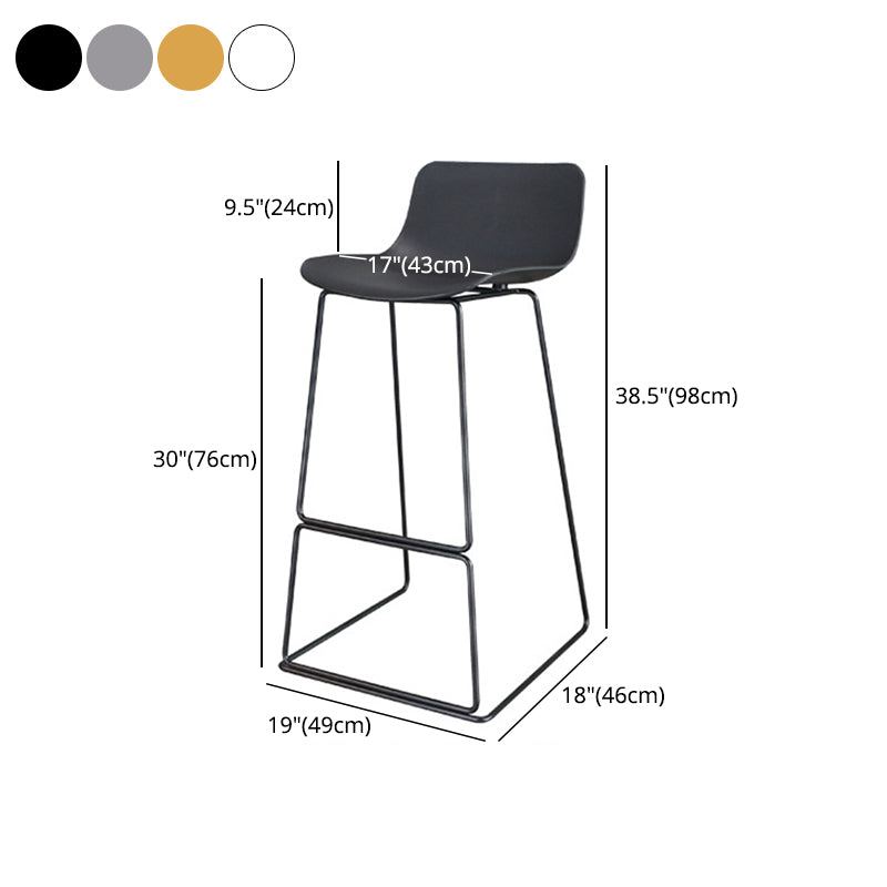 Modern Style Bar-stool Plastic Counter Bar Stool with Metal Legs for Restaurant