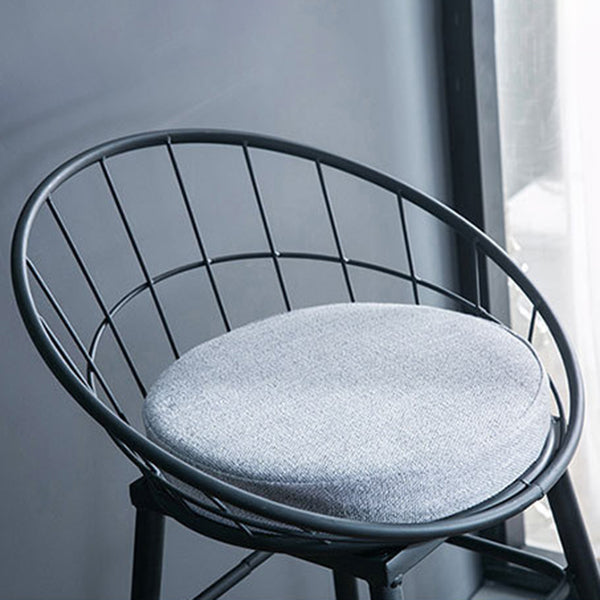 Glam Metal Bar and Counter Stool Round Low Back Stool with 4 Legs