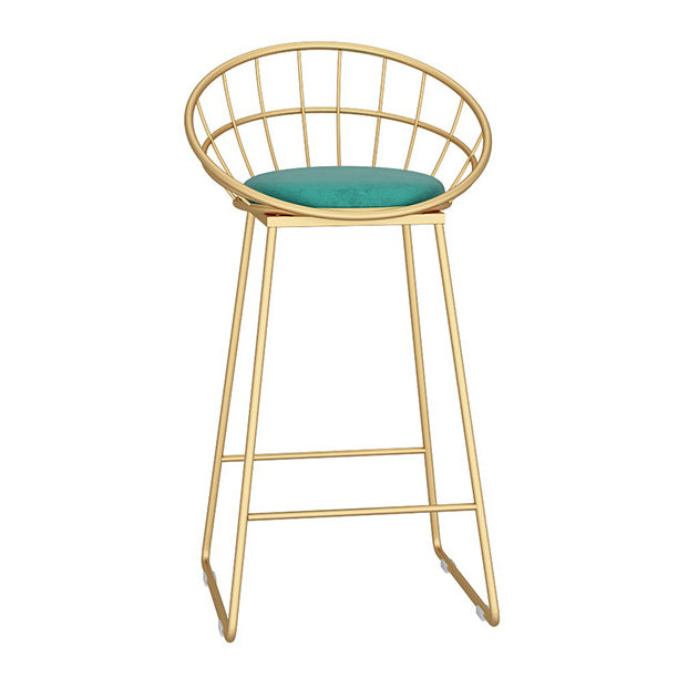 Glam Metal Bar and Counter Stool Low Back Stool with Sled Base