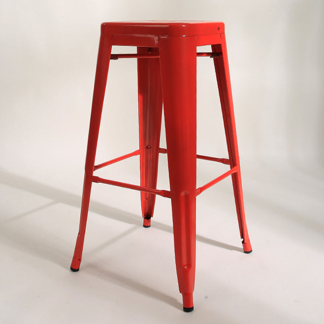 Industrial Bar and Counter Stool Metal Square Stool with 4 Legs