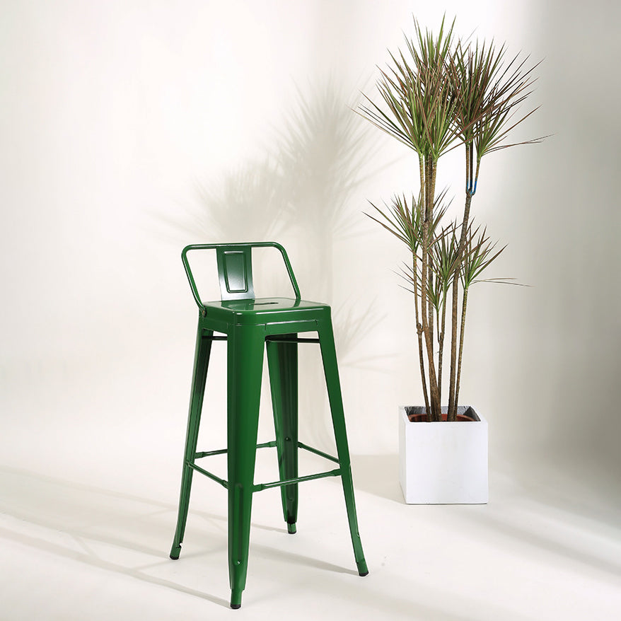 Industrial Bar and Counter Stool Metal Square Stool with 4 Legs