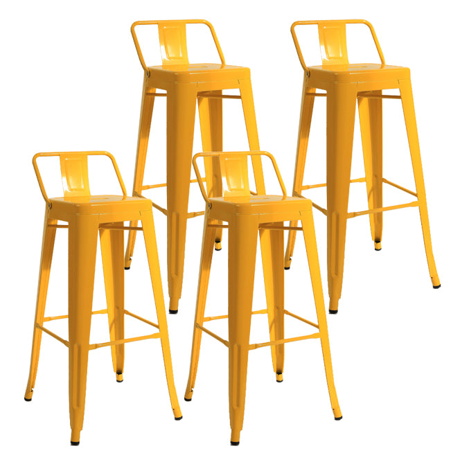 Industrial Bar and Counter Stool Metal Square Stool with 4 Legs