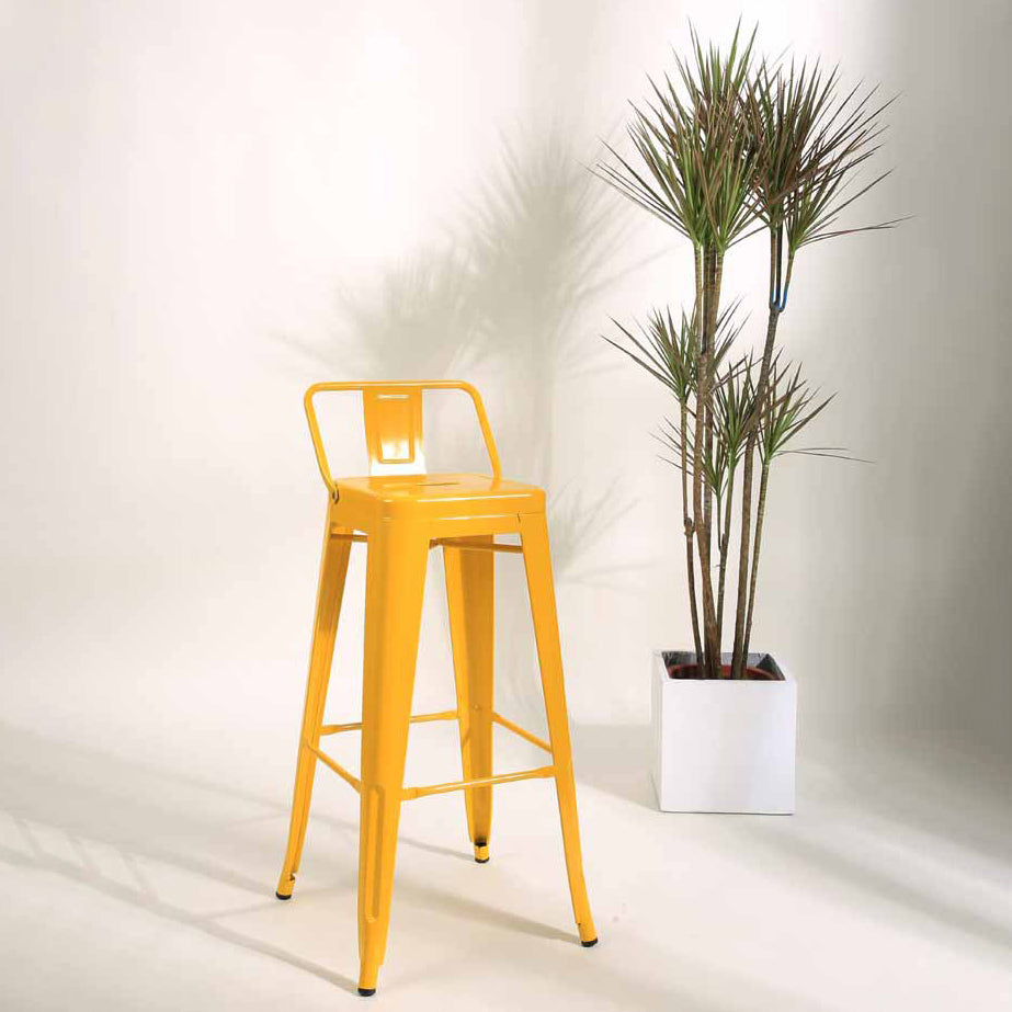 Industrial Bar and Counter Stool Metal Square Stool with 4 Legs