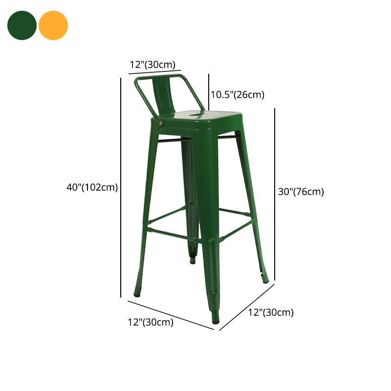 Industrial Bar and Counter Stool Metal Square Stool with 4 Legs