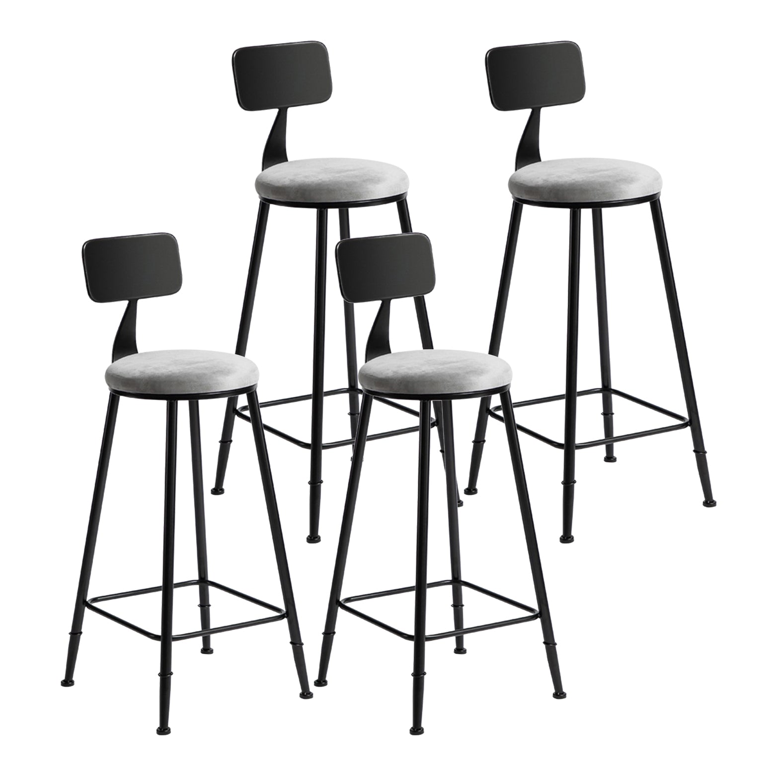 Industrial Bar and Counter Stool Metal Stool with Black Base