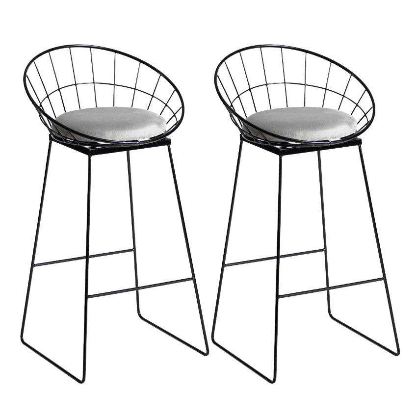 Industrial Bar and Counter Stool Metal Stool with Black Base