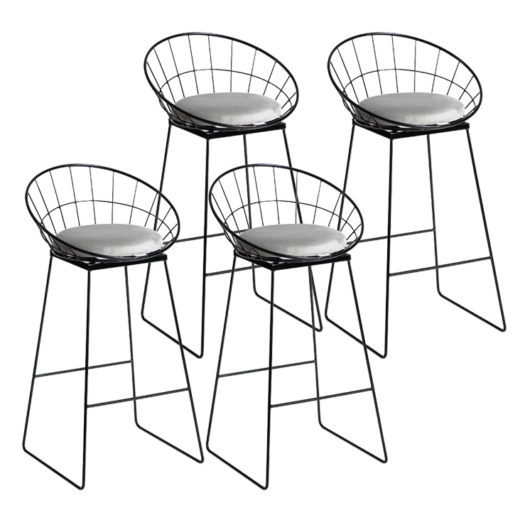 Industrial Bar and Counter Stool Metal Stool with Black Base