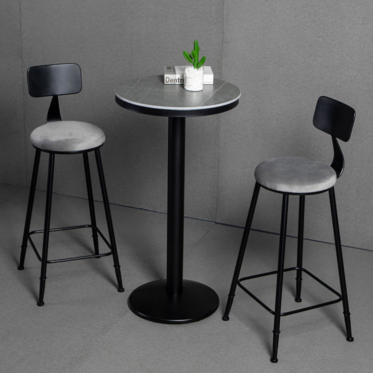 Industrial Bar and Counter Stool Metal Stool with Black Base