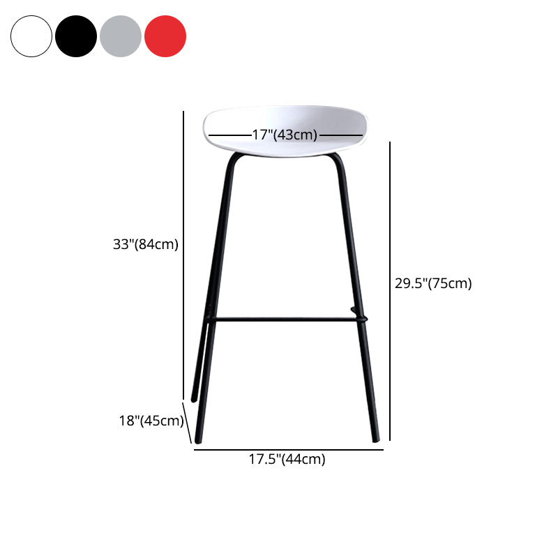 Industrial Metal Kitchen Dining Room Armless Stool Low Back Bar Stool