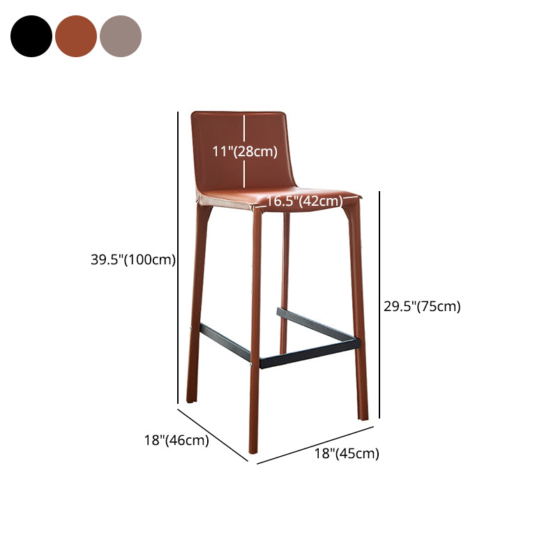 Contemporary Bar and Counter Stool Low Back Stool with 4 Legs