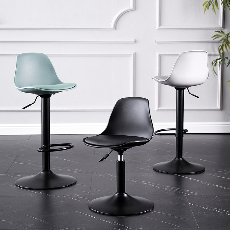 Metal Contemporary Kitchen Dining Room Armless Stool Adjustable Height Barstool